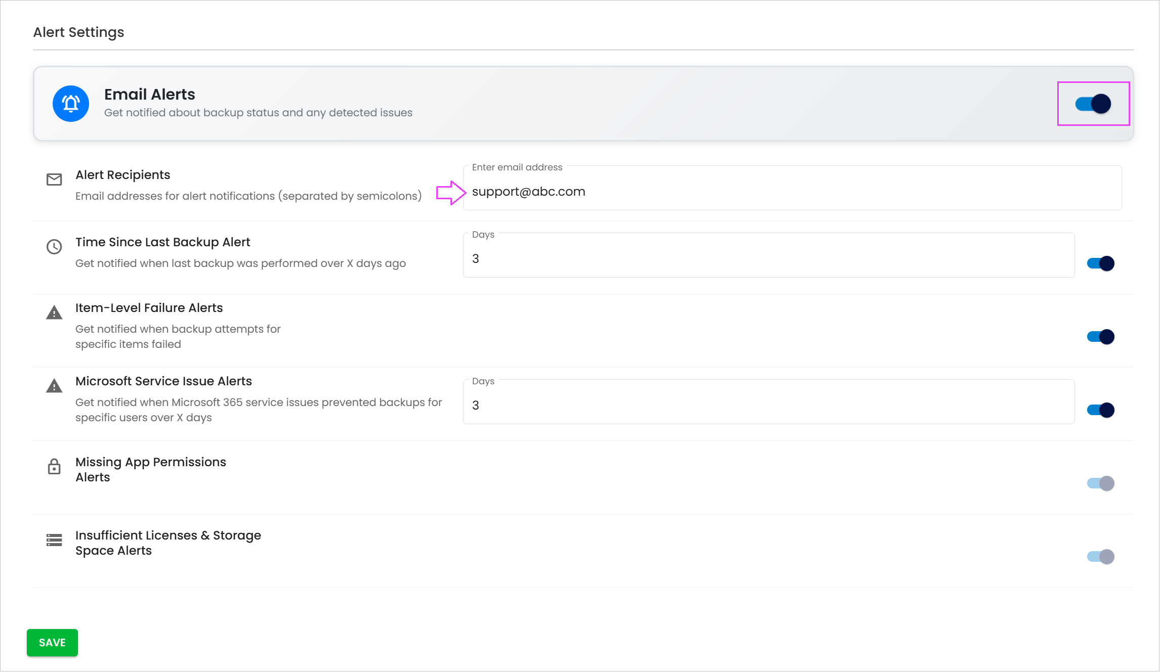How to configure Backup Alert Notifications? – Nexetic Support